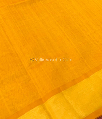 Semi Silk Cotton Saree - Purple & Yellow Combo - VVSSC001