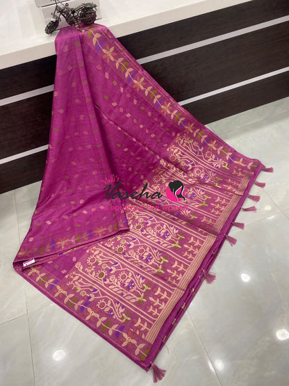 Banarasi - Heritage Meenakari Silk -  Dark Onion Pink Shade - VVBHS016