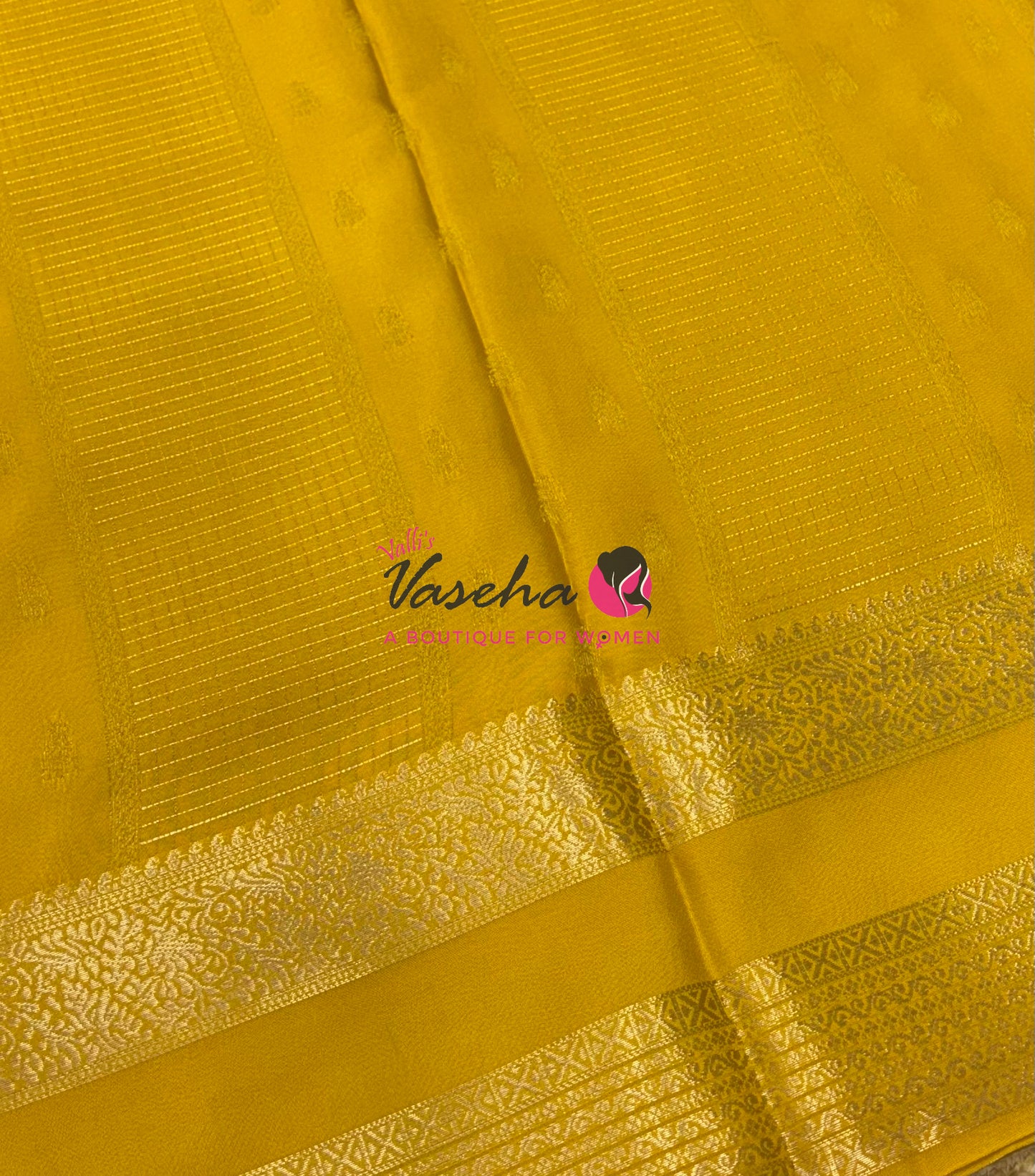 Semi Mysore Crepe Silk  - Yellow Shade - VVSMC004