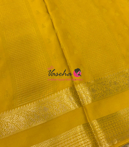 Semi Mysore Crepe Silk  - Yellow Shade - VVSMC004