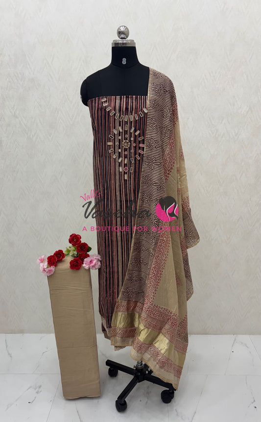 Unstitched Cotton Salwar Material  | VVUSM034