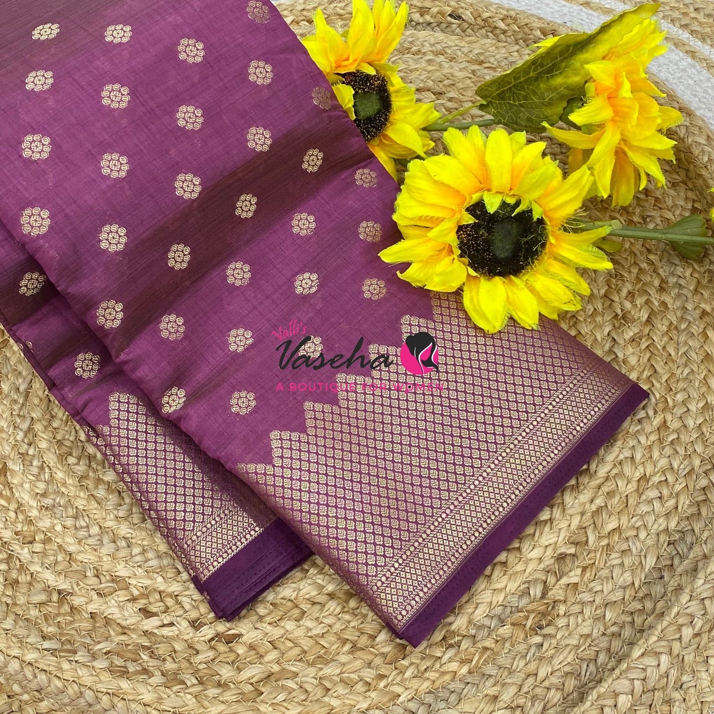 Semi Tussar Silk Saree | Wine Shade |VVSTS057