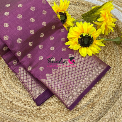 Semi Tussar Silk Saree | Wine Shade |VVSTS057