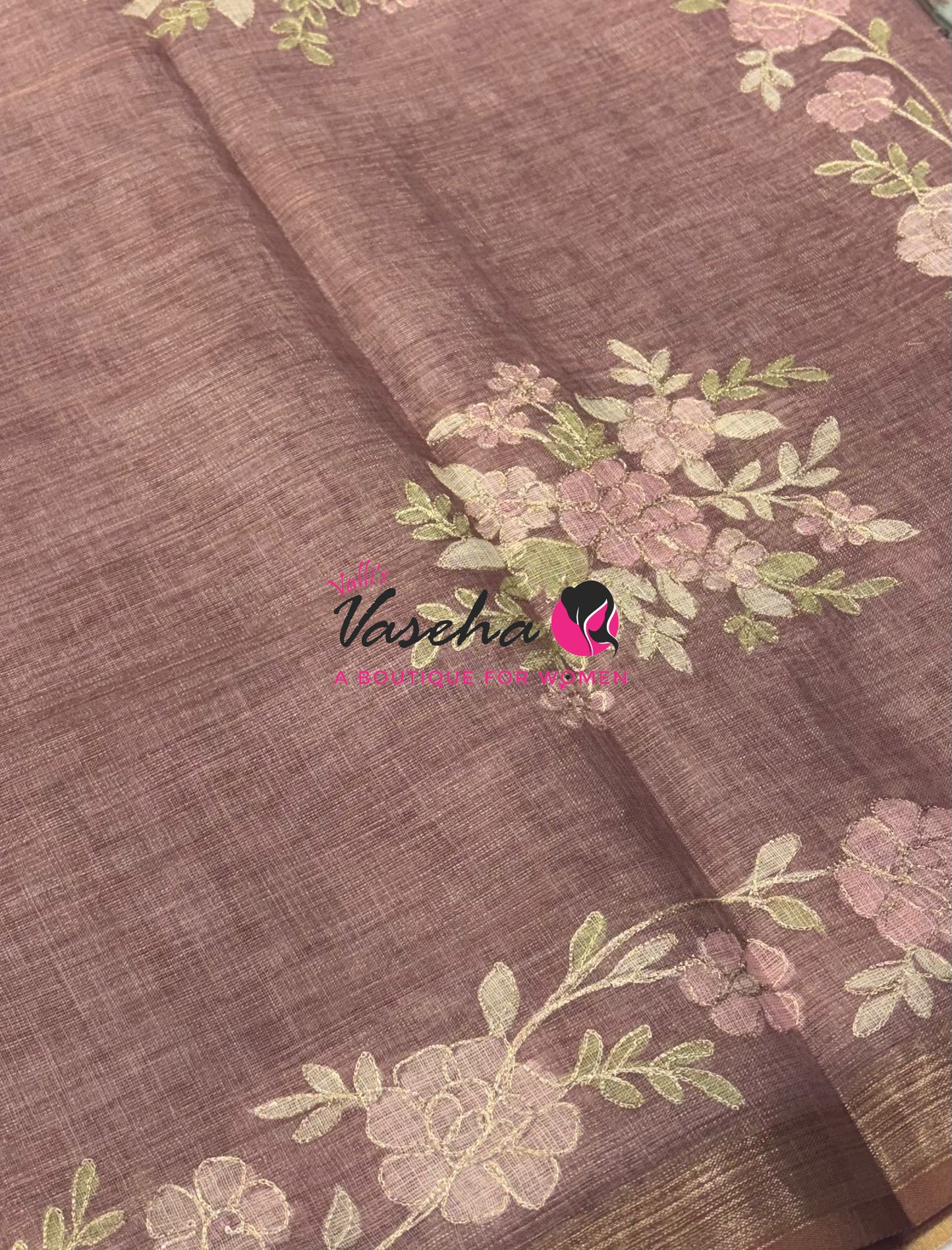 Linen Tissue Saree - Onion Pink Shade - VVLTS004