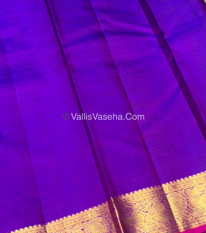 Pure Kanchipuram Silk Saree - Manthulir Green & Purple/Pink Combo - VVPS014