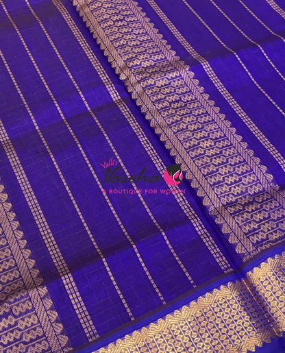Pure Silk Cotton Saree - Zari Checks - VVCSC001