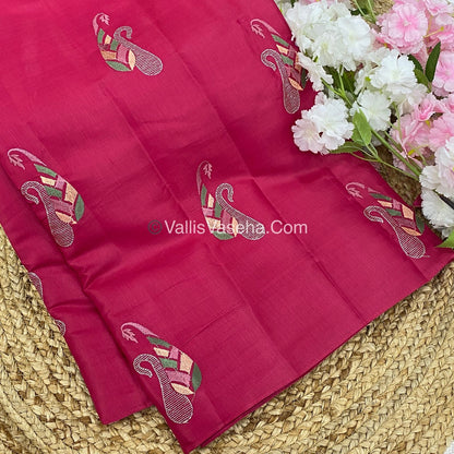 Butter Silk - Pink & Peacock Blue Combo - VVBS002