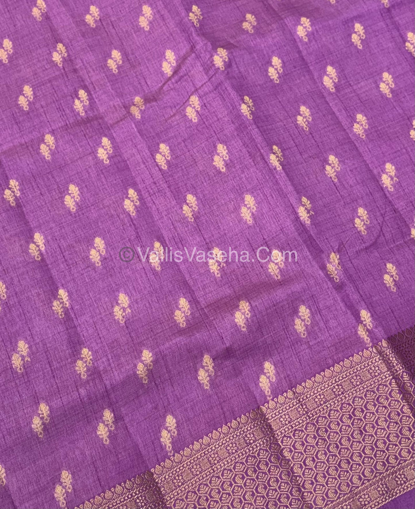 Semi Tussar Silk - Grand Pallu  -   Lavender Shade - VVSTS021