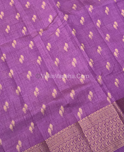 Semi Tussar Silk - Grand Pallu  -   Lavender Shade - VVSTS021