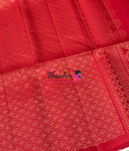 Pure Soft Silk Saree - Red Shade - VVPSS132