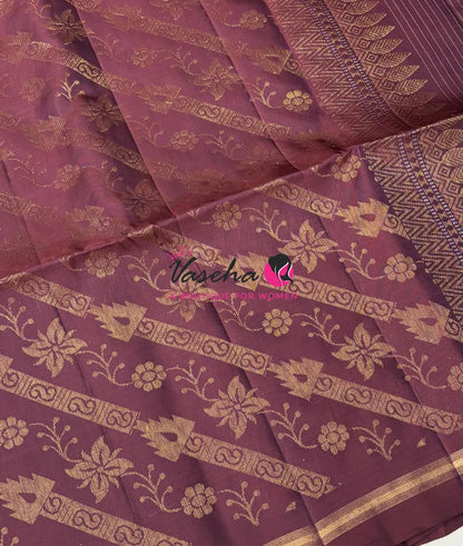 Pure Soft Silk Saree - Partly Pallu -  Half & Half Saree - VVPSS142