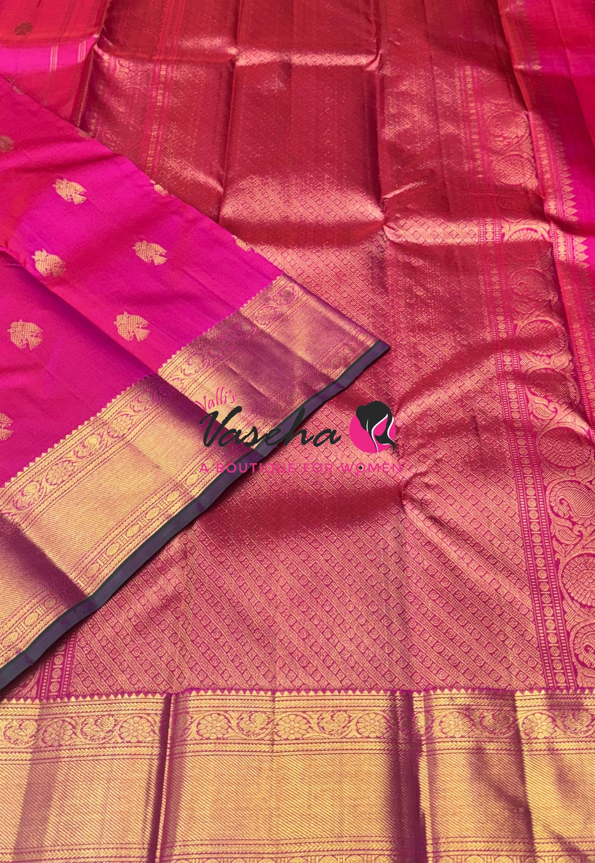 Pure Kanchipuram Silk Saree - Pink Shade - VVPS040