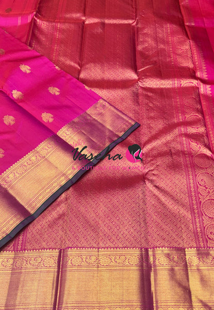 Pure Kanchipuram Silk Saree - Pink Shade - VVPS040