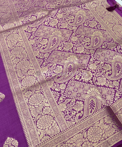 Semi Tussar Silk - Grand Pallu  - Purplish pink Shade - VVSTS029