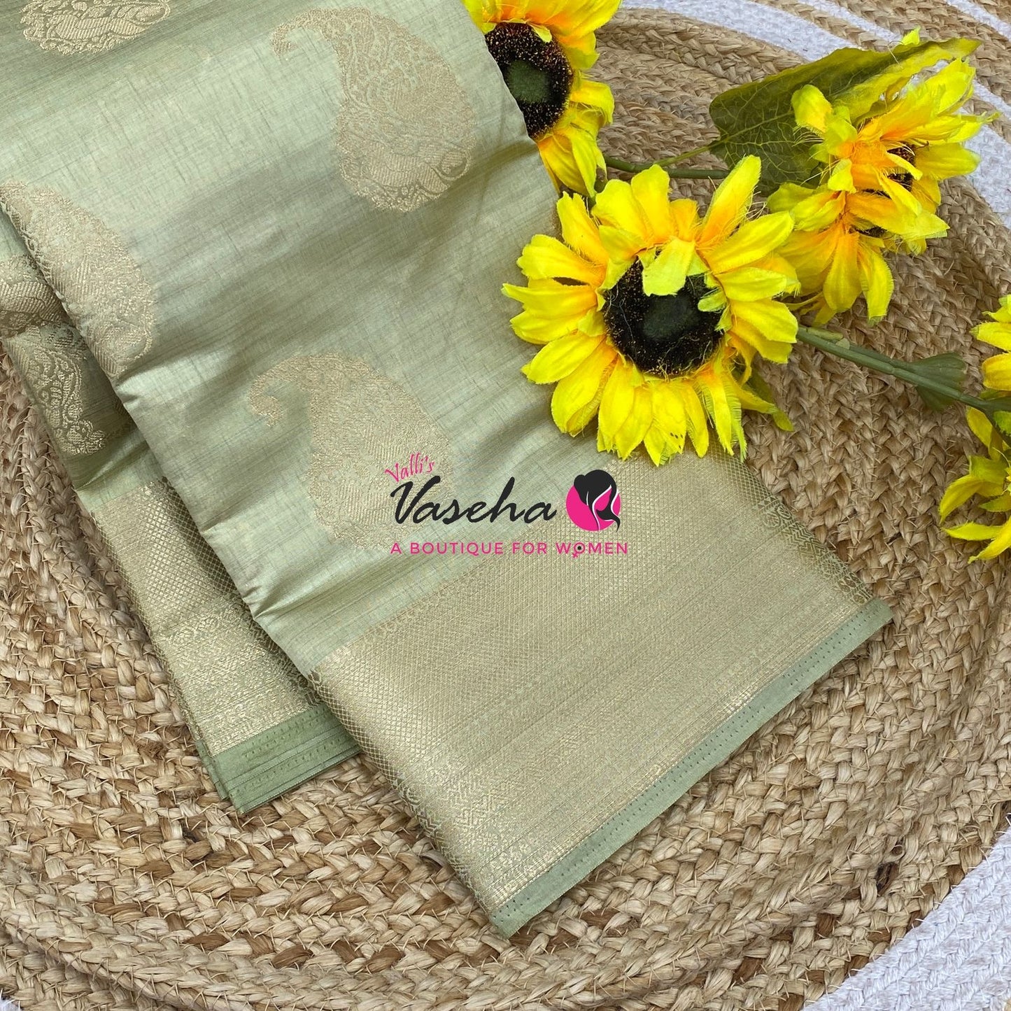 Semi Tussar Silk Saree | Grey Shade |VVSTS055