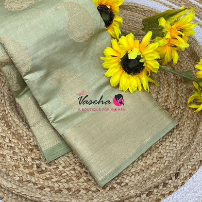 Semi Tussar Silk Saree | Grey Shade |VVSTS055