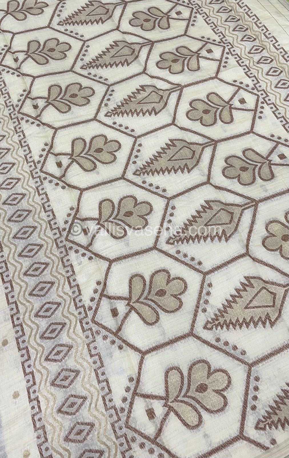 Cherry Tussar - Semi Tussar Silk - Cream Shade - VVSTS009