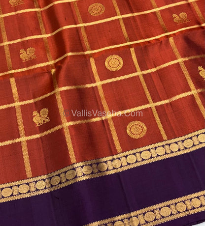 Pure Soft Silk Saree - Retta Petta Border- Mayil & Chakkaram - VVPSS057