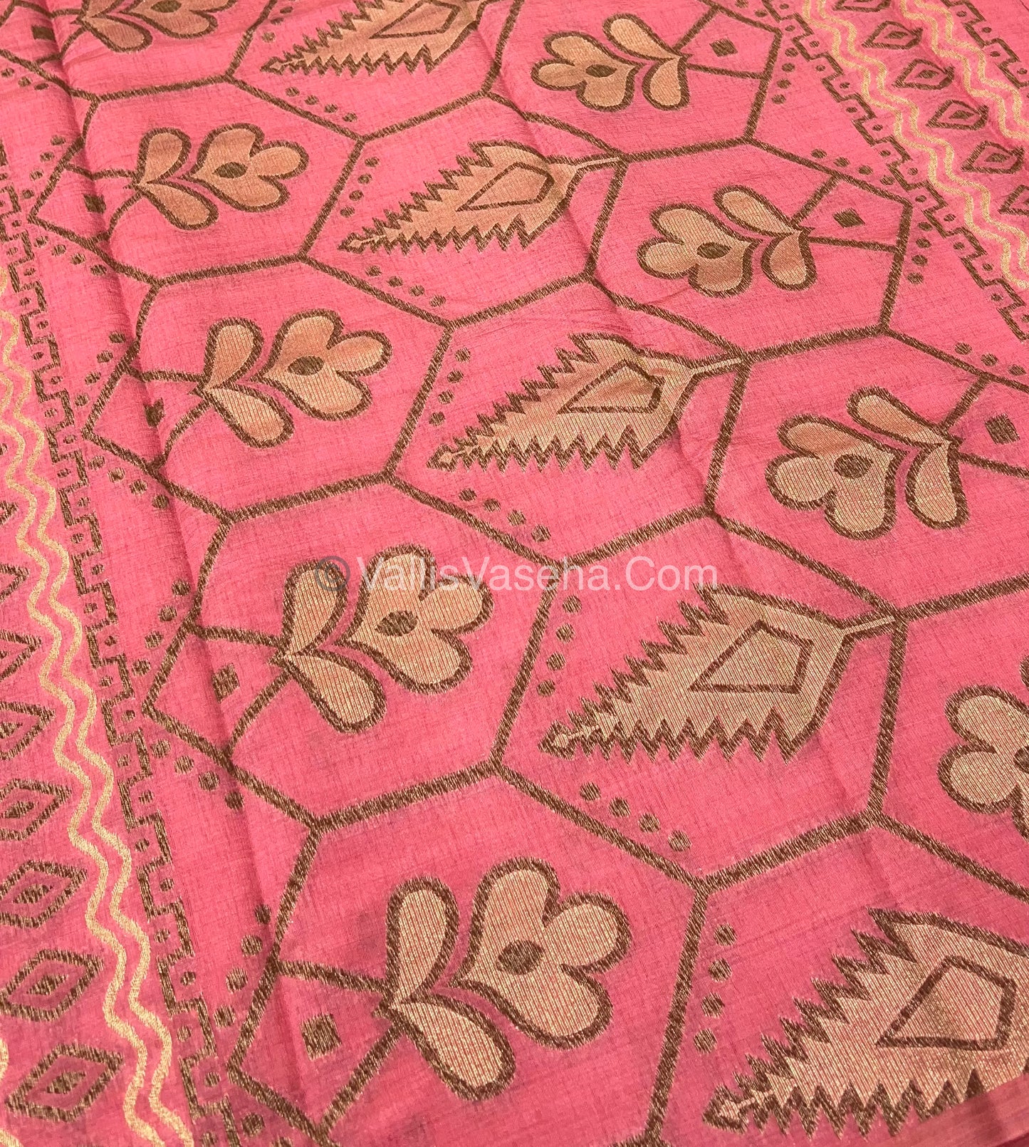 Cherry Tussar - Semi Tussar Silk - Peach Shade - VVSTS009