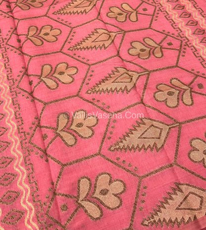 Cherry Tussar - Semi Tussar Silk - Peach Shade - VVSTS009