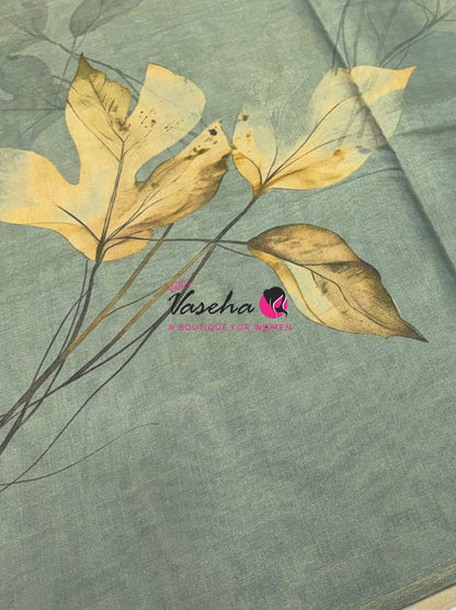 Linen Tissue Saree - Light Grey Shade - VVLTS006