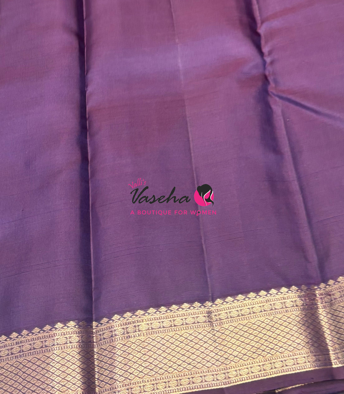 Pure Kanchipuram Silk Saree - Dark Purple Shade - VVPS093