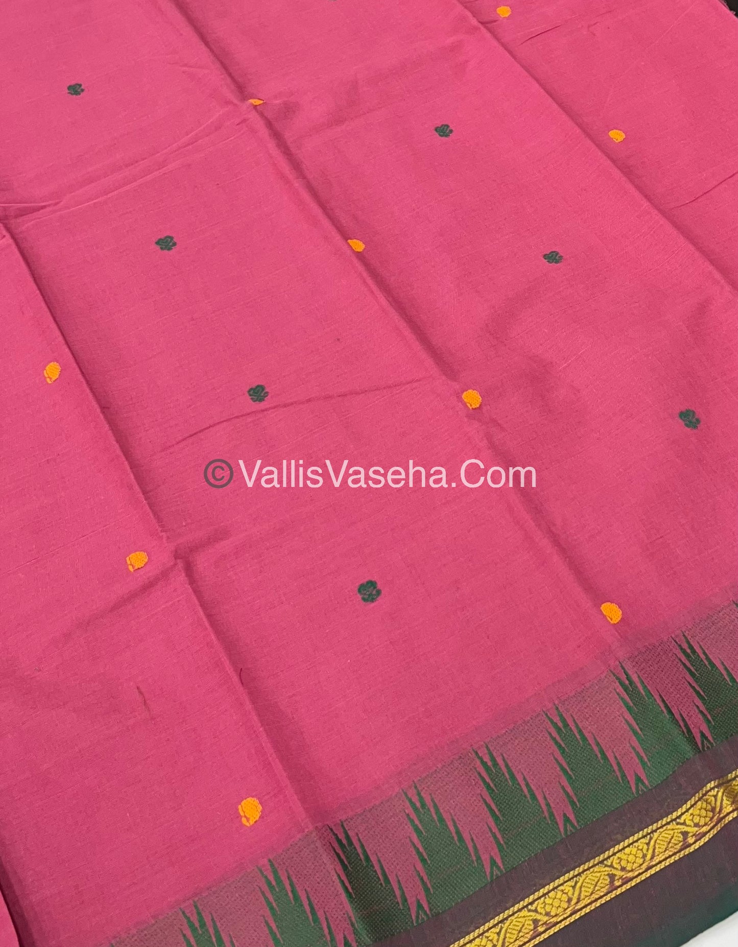 Kanchi Cotton Saree - Butta Design - VVKCS008
