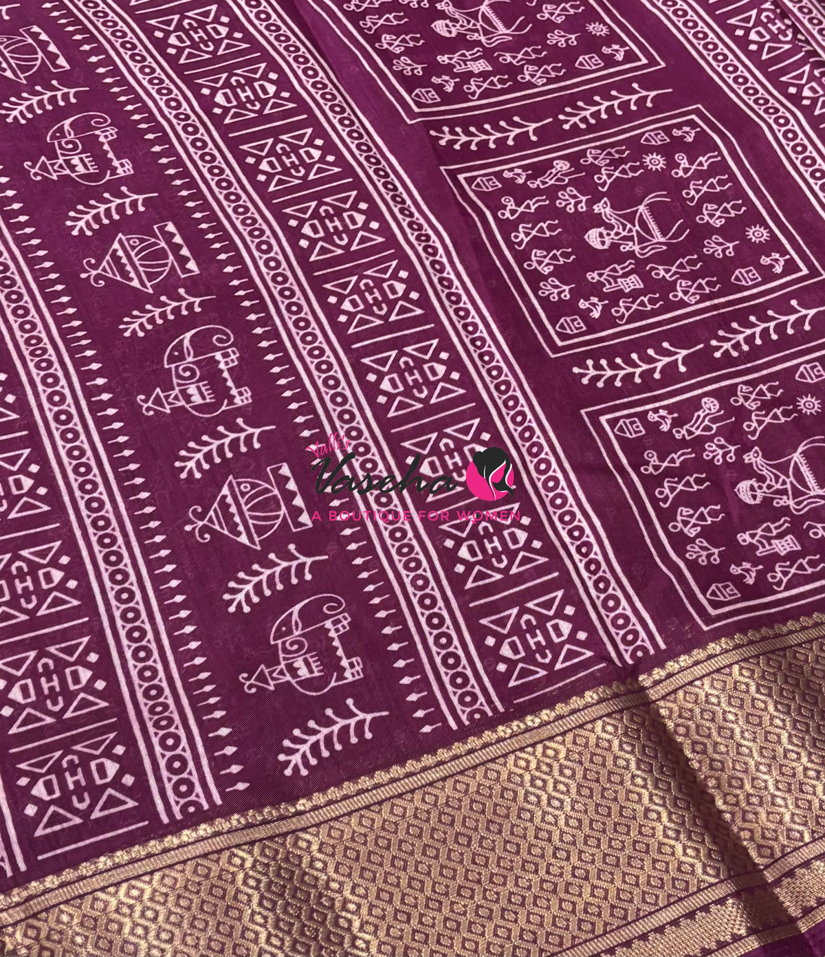 Semi Binny Silk - Varli Design - Wine Shade  - VVSBS010