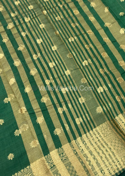 Semi Tussar Silk  - Green Shade  - VVSTS014