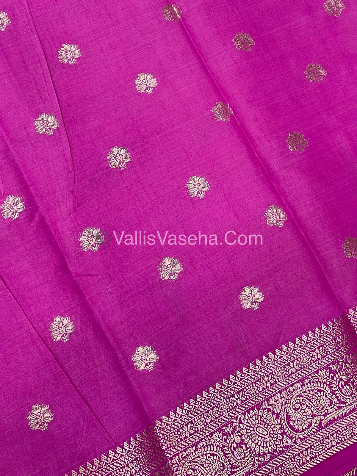 Semi Tussar Silk Saree |Rani Pink shade |VVSTS044