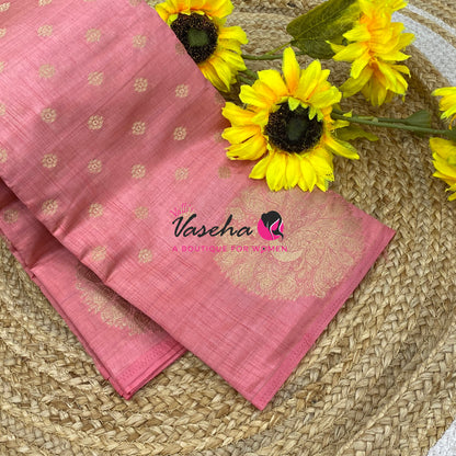 Semi Tussar Silk Saree | Light Peach Shade |VVSTS056