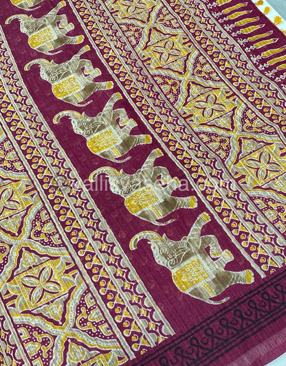 Jute Mixed Cotton Saree | VVJCS001