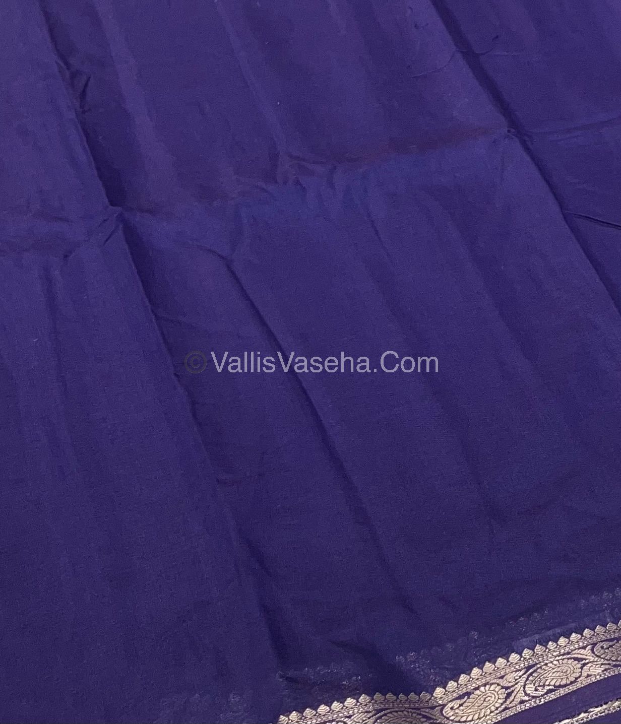 Semi Crepe Silk - Violetish Blue Shade - VVSCS005
