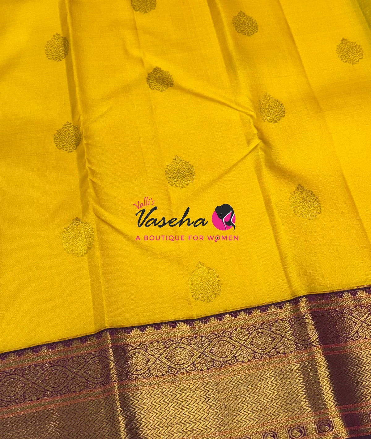 Pure Vintage Korvai Kanchipuram Silk Saree - Yellow With Purplish Pink - VVPS046