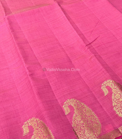 Semi Tussar Silk - Small Mango  light pink Shade - VVSTS002
