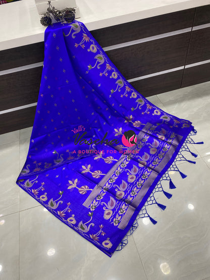 Banarasi - Heritage Meenakari Silk - Blue Shade - VVBHS013