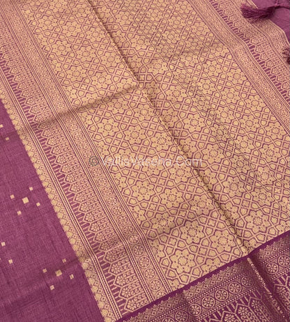 Semi Tussar Silk - Grand Pallu  - Onion Pink Shade - VVSTS017