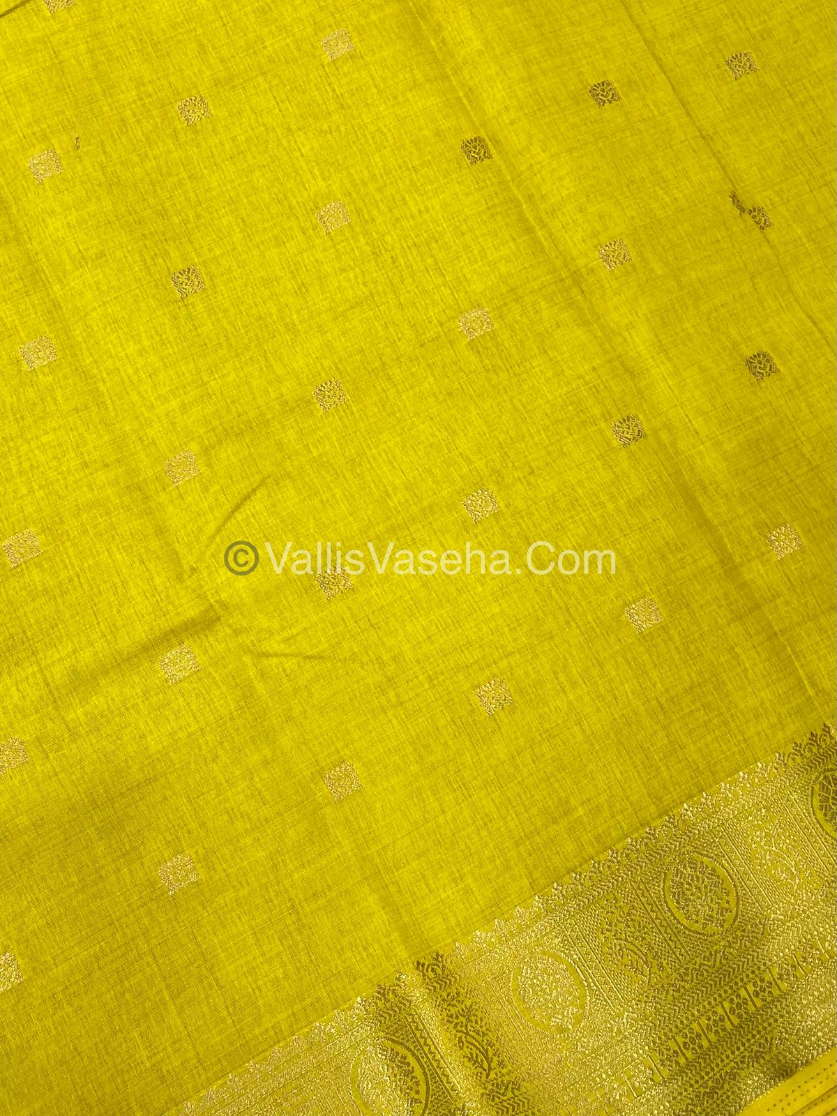 Semi Tussar Silk Saree |Yellow shade |VVSTS045