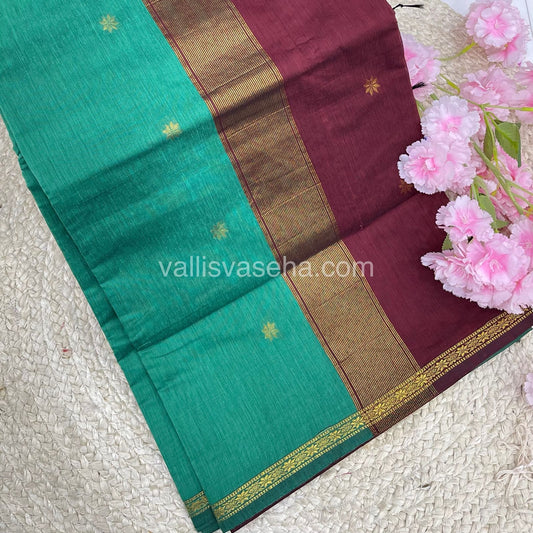 Semi Maheshwari Silk Cotton Saree - VVMSC006