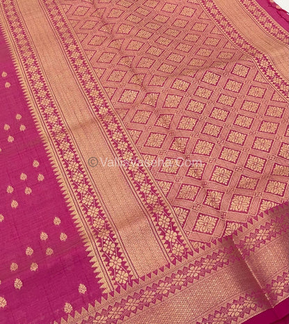Semi Tussar Silk - Grand Pallu  - Pink Shade - VVSTS017