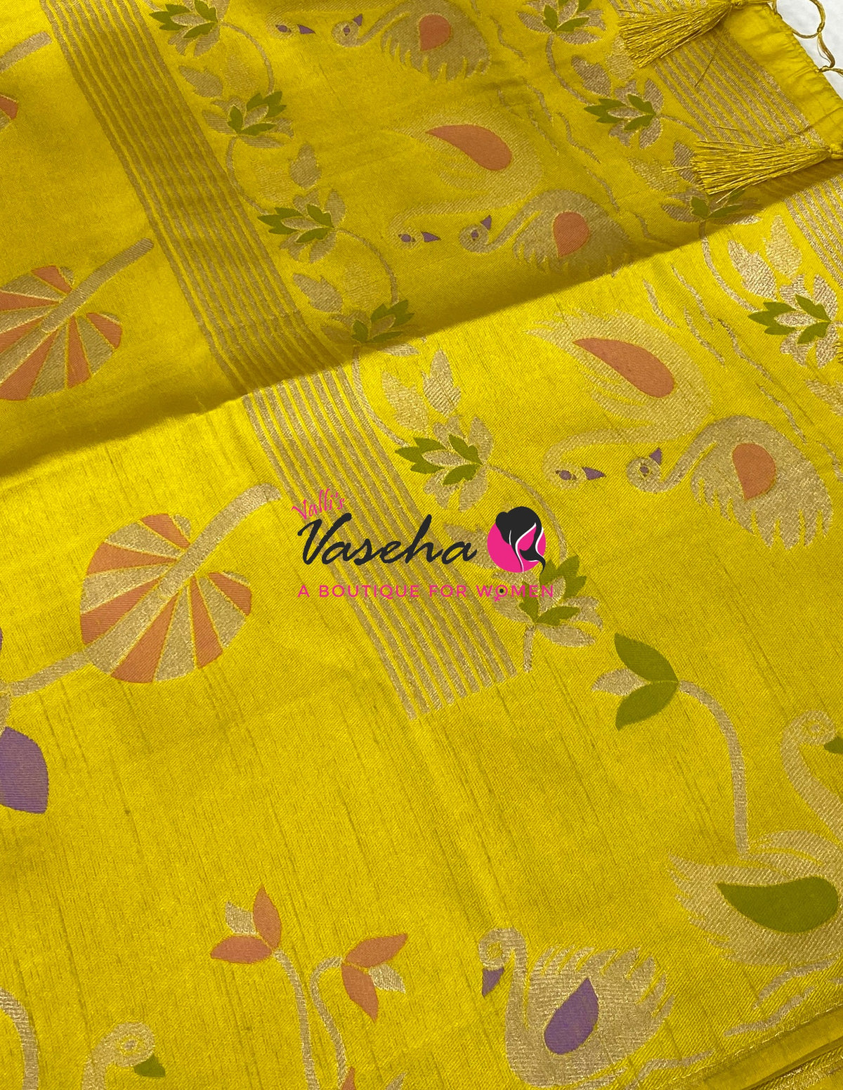Banarasi - Heritage Meenakari Silk - Yellow Shade - VVBHS013