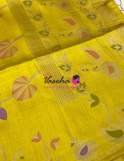 Banarasi - Heritage Meenakari Silk - Yellow Shade - VVBHS013