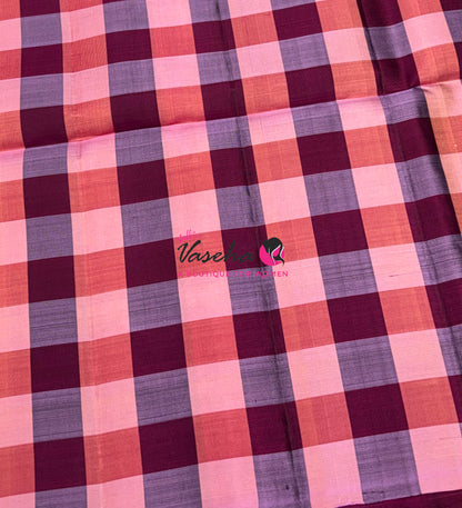 Pure Soft Silk Saree  - Small Pazhum Pazhamum Checks - VVPSS159