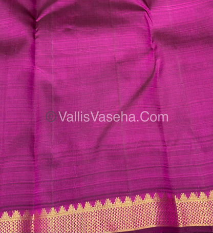 Pure Kanchipuram Silk Saree - Dual Tone Pink & Purplish Pink Shade  - VVPS031