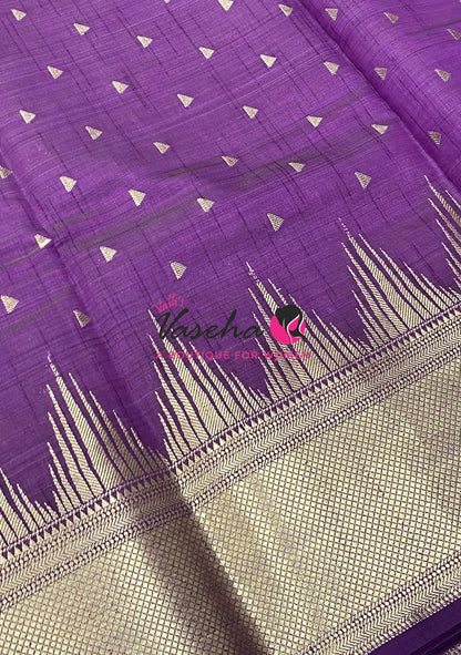 Semi Tussar Silk Saree | Purple Shade |VVSTS054