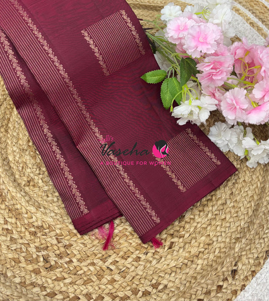 Pure Kanchipuram Silk Saree - Maroon Shade - VVPS054