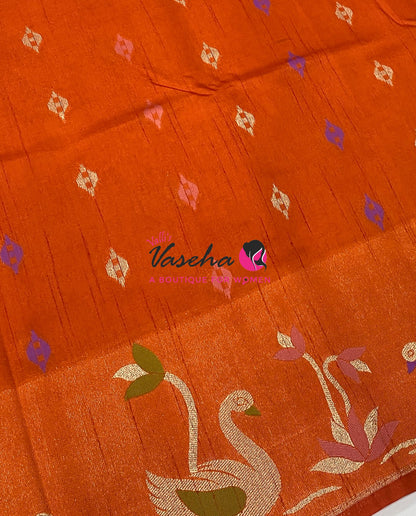 Banarasi - Heritage Meenakari Silk - Orange Shade - VVBHS013