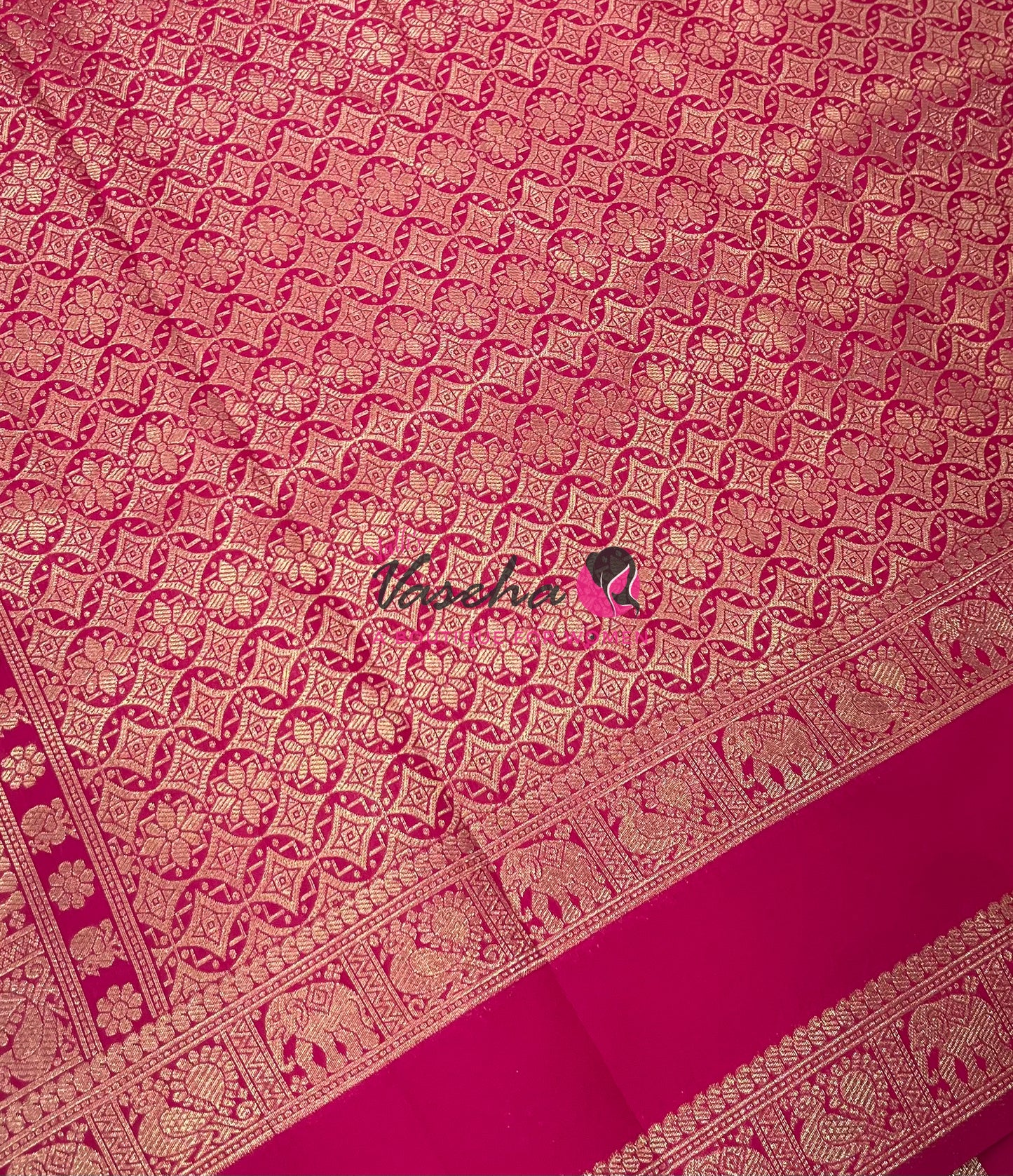 Semi Soft Silk - Orange With Pink- VVSSS036
