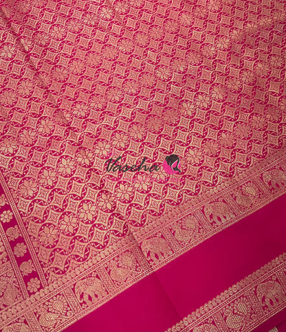 Semi Soft Silk - Orange With Pink- VVSSS036