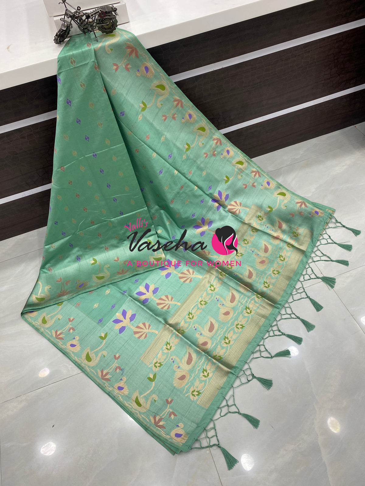 Banarasi - Heritage Meenakari Silk - pista Shade - VVBHS013
